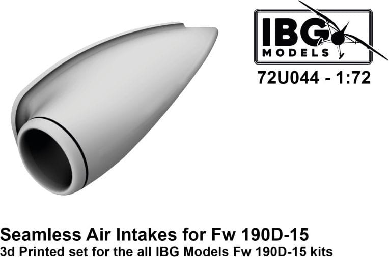 Zdjęcie główne produktu Seamless Air Intakes for Fw 190D-15 3D Printed set for the all IBG Models Fw 190D-15 kits 1:72 IBG 72U044