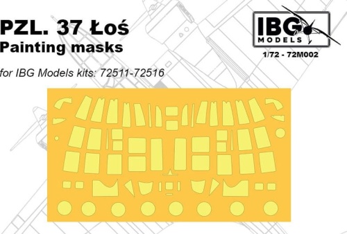 PZL.37 Łoś Painting Masks For IBG Models kits: 72511-72516 1:72 IBG 72M002