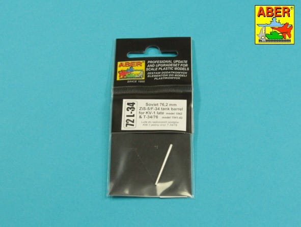 Zdjęcie dodatkowe produktu Lufa ZiS-5/F-34 do czołgu KW-1  późny i T-34/76 1:72 ABER 72L34