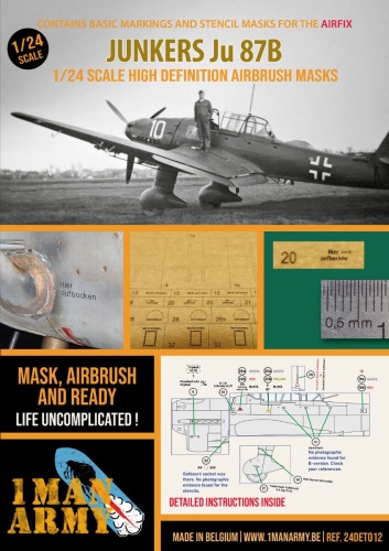 Maski Junkers Ju-87B-2 Stuka (Airfix) 1:24 1 Man Army 24DET012
