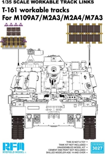 Gąsienice do M109A7/M2A3/M2A4/M7A3 (plastikowe) 1:35 Rye Field Model 3027