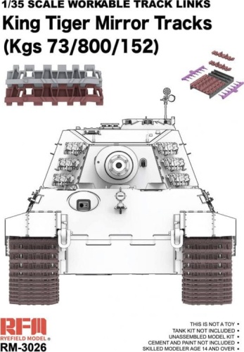 Gąsienice do King Tiger (Workable Mirror Type) 1:35 Rye Field Model 3026