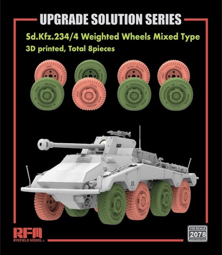 Zestaw waloryzacji koła do Sd.Kfz.234/4 (mix, type A 4szt plus Type B 4szt) 1:35 Rye Field Model 2078