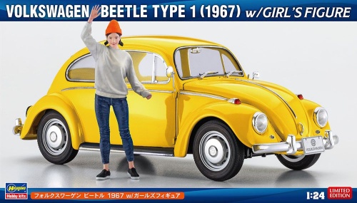 Volkswagen Beetle (Garbus) 1967 z figurką dziewczyny 1:24 Hasegawa SP620