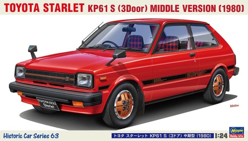 Toyota Starlet KP61 S (3-drzwiowa) 1980 1:24 Hasegawa HC63