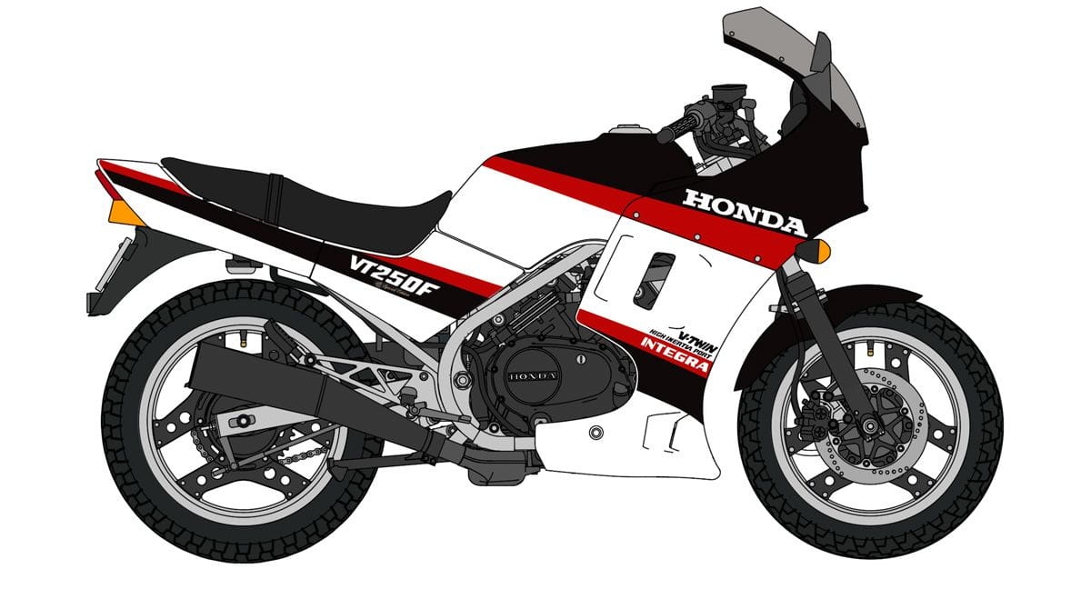 Zdjęcie dodatkowe produktu Honda VT250F (MC08) Integra (1985) Wing Special Edition 1:12 Hasegawa 21765