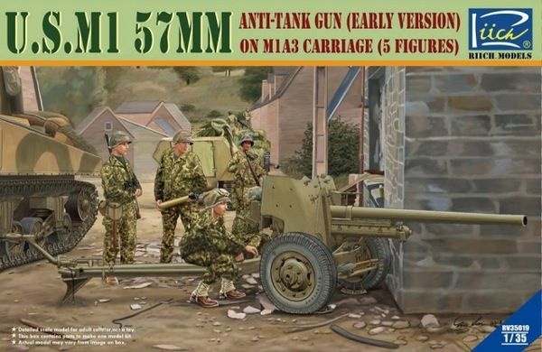 Zdjęcie główne produktu U.S. M1 57mm Anti-tank gun on M1A3 Carriage (early version) 1:35 Riich.Models RV35019