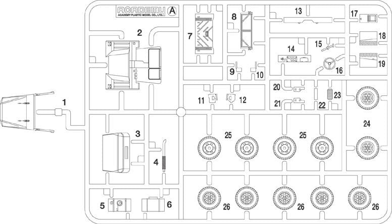 Zdjęcie dodatkowe produktu US M35 2.5ton Cargo Truck 1:72 Academy 13410