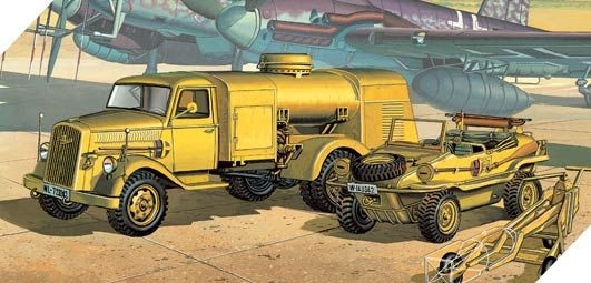 Zdjęcie główne produktu German Fuel Truck plus Schwimmwagen 1:72 Academy 13401