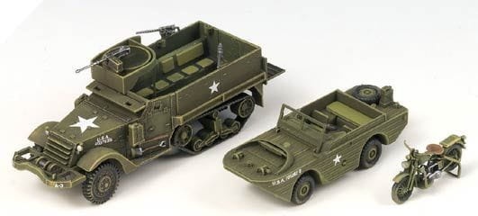 Zdjęcie dodatkowe produktu M3 Half Track plus amfibia plus motocykl 1:72 Academy 13408