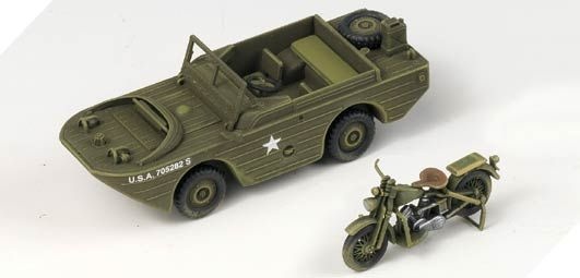 Zdjęcie dodatkowe produktu M3 Half Track plus amfibia plus motocykl 1:72 Academy 13408