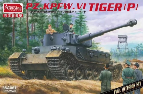 Pz.Kpfw. VI Tiger (P) z pełnym wnętrzem 1:35 Amusing Hobby 35A061