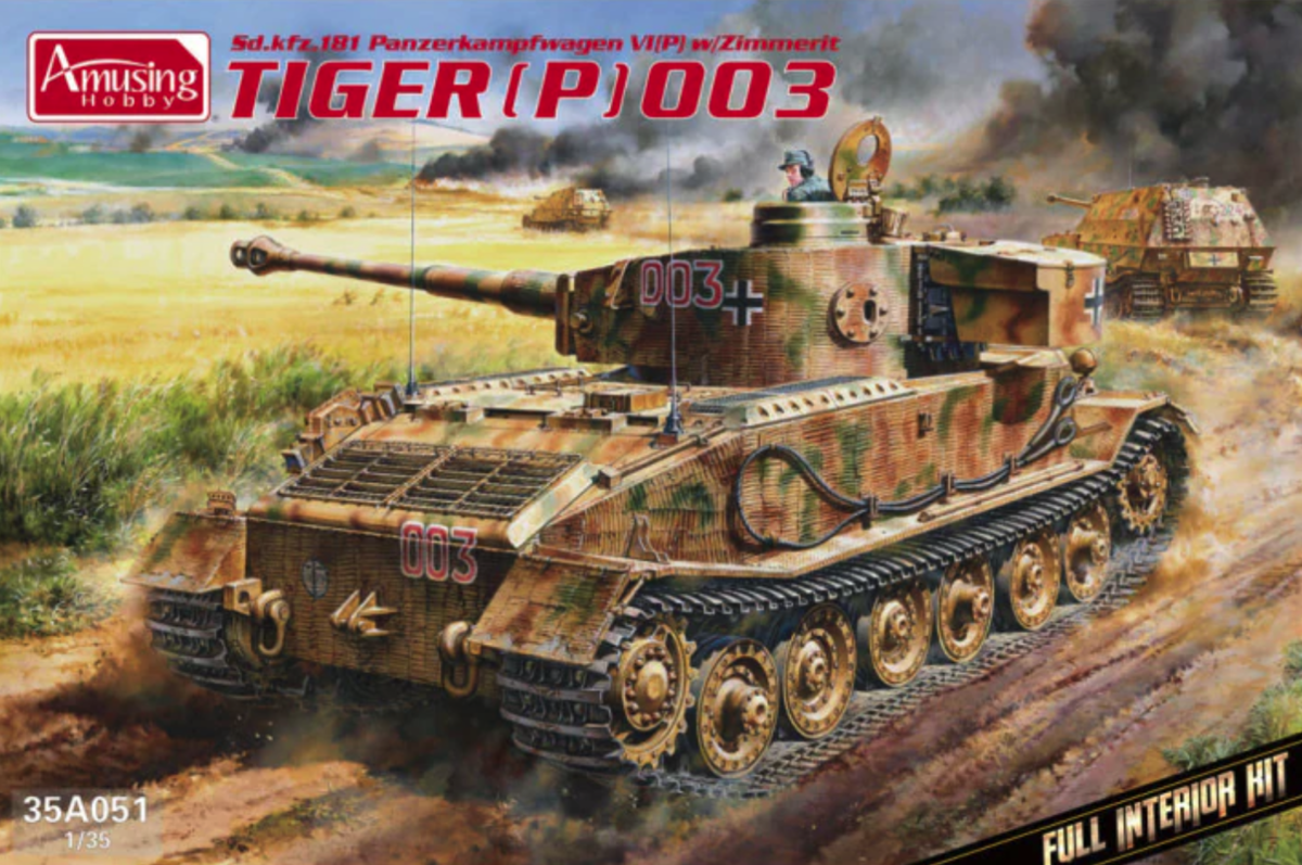 Zdjęcie główne produktu Sd.Kfz.181 Panzerkampfwagen VI(P) w/Zimmerit Tiger P (003) 1:35 Amusing Hobby 35A051