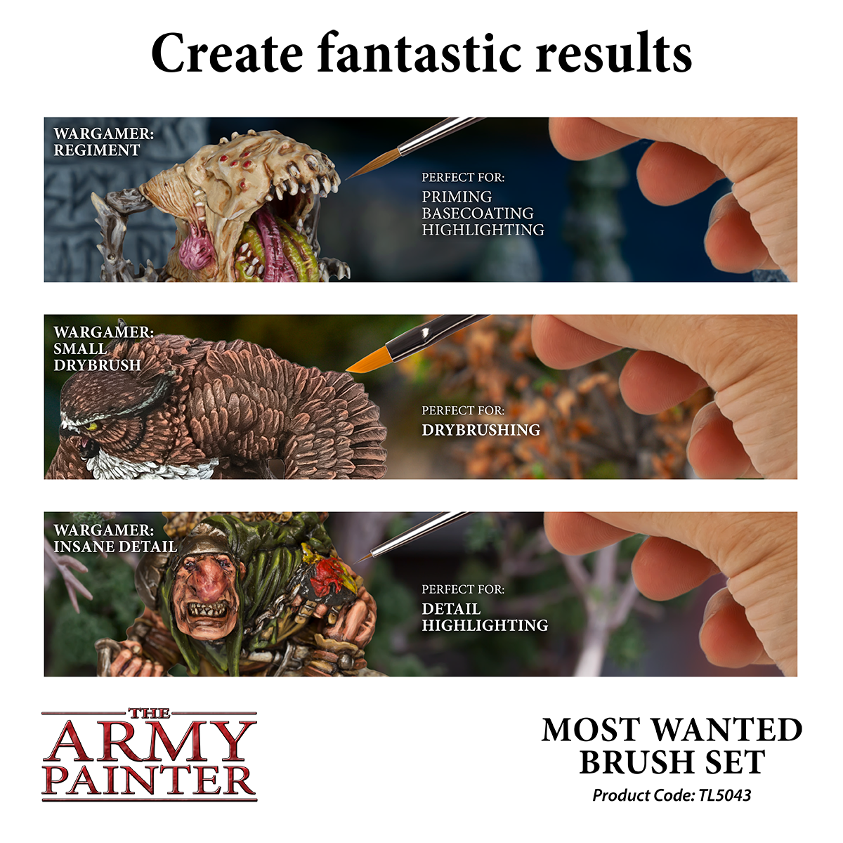 Zdjęcie dodatkowe produktu Zestaw pędzli Most Wanted Brush Set The Army Painter