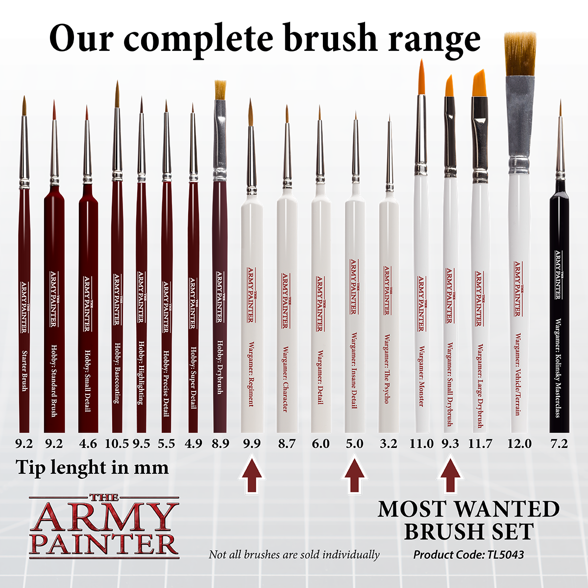 Zdjęcie dodatkowe produktu Zestaw pędzli Most Wanted Brush Set The Army Painter