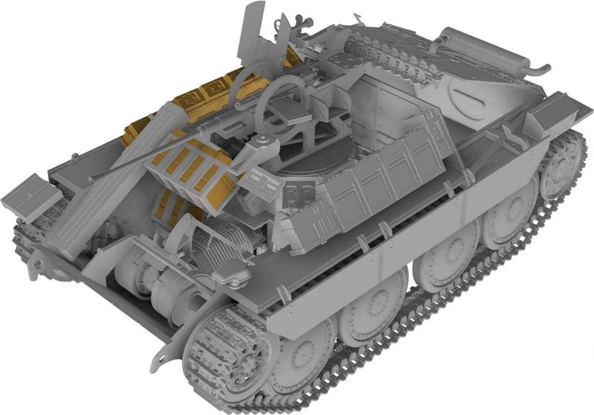 Zdjęcie dodatkowe produktu German Bergepanzer Hetzer With 2cm Flak Early 1:35 Thunder Models 35106