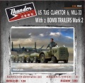 Zdjęcie główne produktu US Tug Clarktor 6, Mill-33 With 2 Bomb Trailers Mark 2 1:32 Thunder Models 32003
