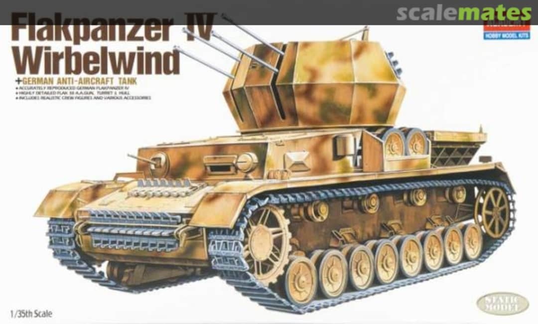 Zdjęcie dodatkowe produktu Flakpanzer IV Wirbelwind German Anti-Aircraft Tank 1:35 Academy 13236