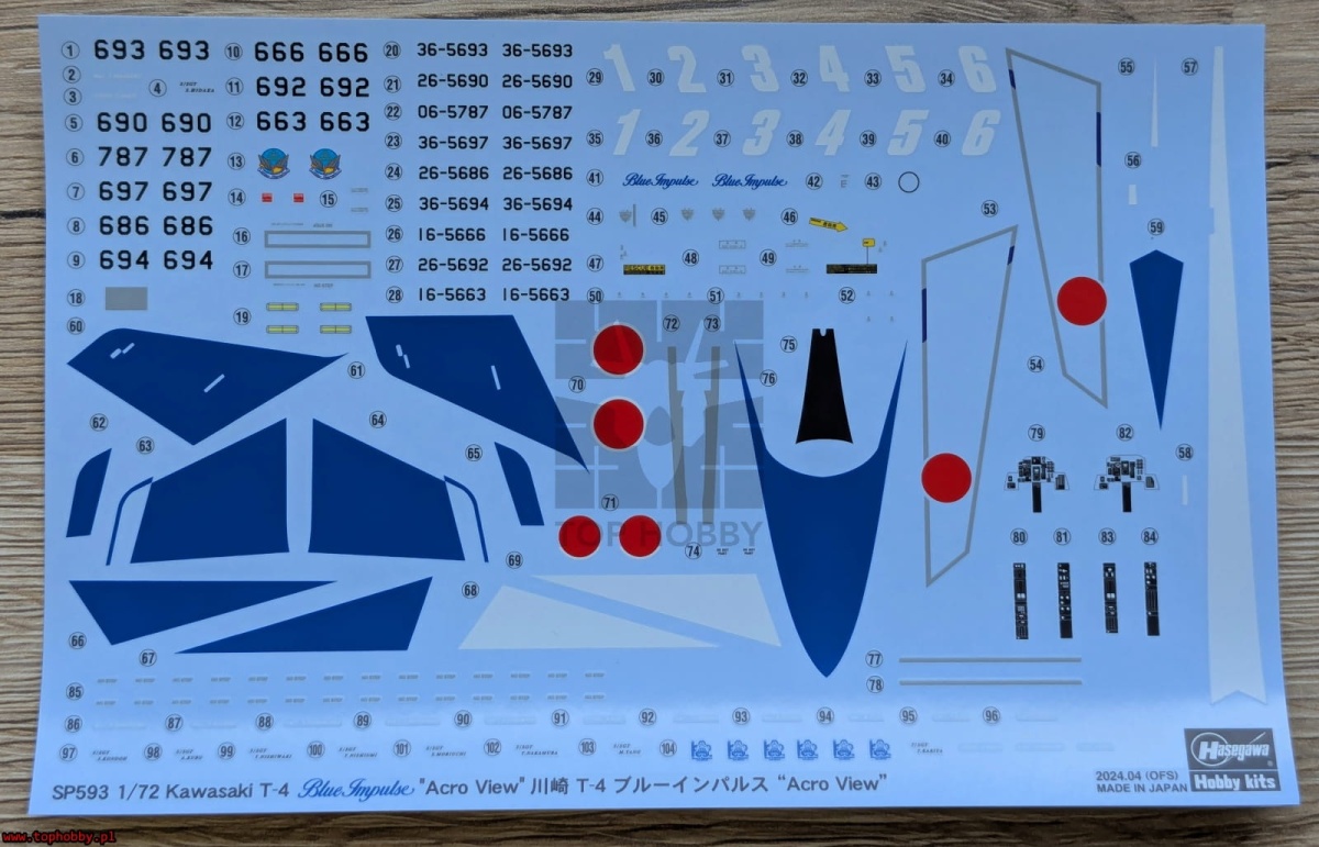 Zdjęcie dodatkowe produktu Kawasaki T-4 Blue Impulse Acro View 1:72 Hasegawa SP593