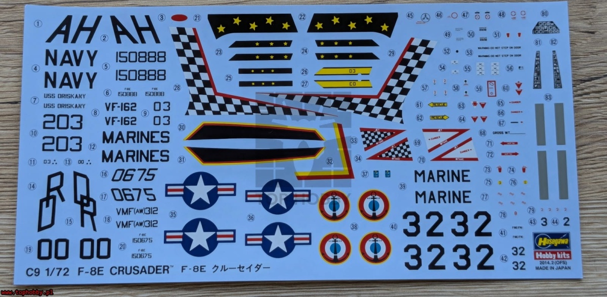 Zdjęcie dodatkowe produktu F-8E Crusader 1:72 Hasegawa C9
