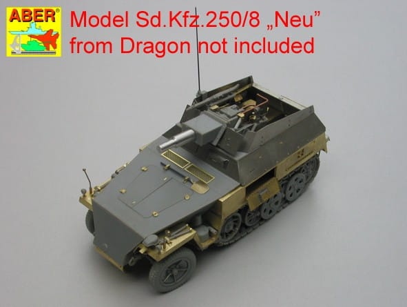 Zdjęcie dodatkowe produktu Skrajnia obrysu pojazdu do Sd. Kfz. 221; 222; 250; 251 (4 sztuki) 1:35 ABER R28