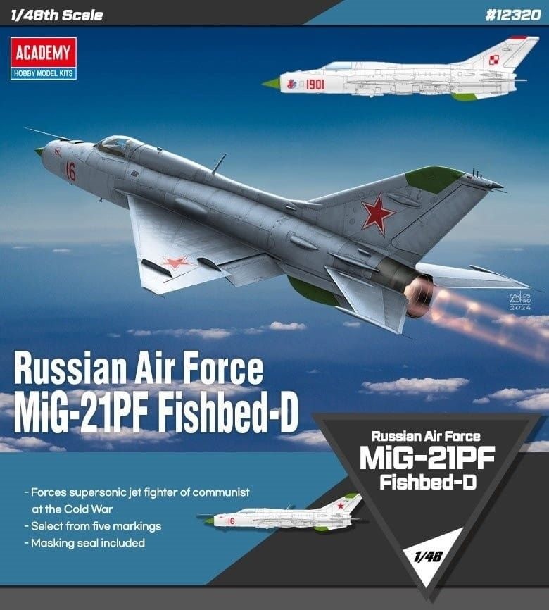 Zdjęcie dodatkowe produktu MiG-21PF Fishbed-D Mikoyan-Gurevich 1:48 Academy 12320