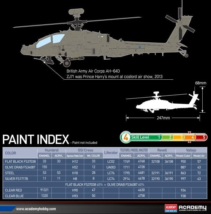 Zdjęcie dodatkowe produktu British Army AH-64D Afghanistan 1:72 Academy 12537