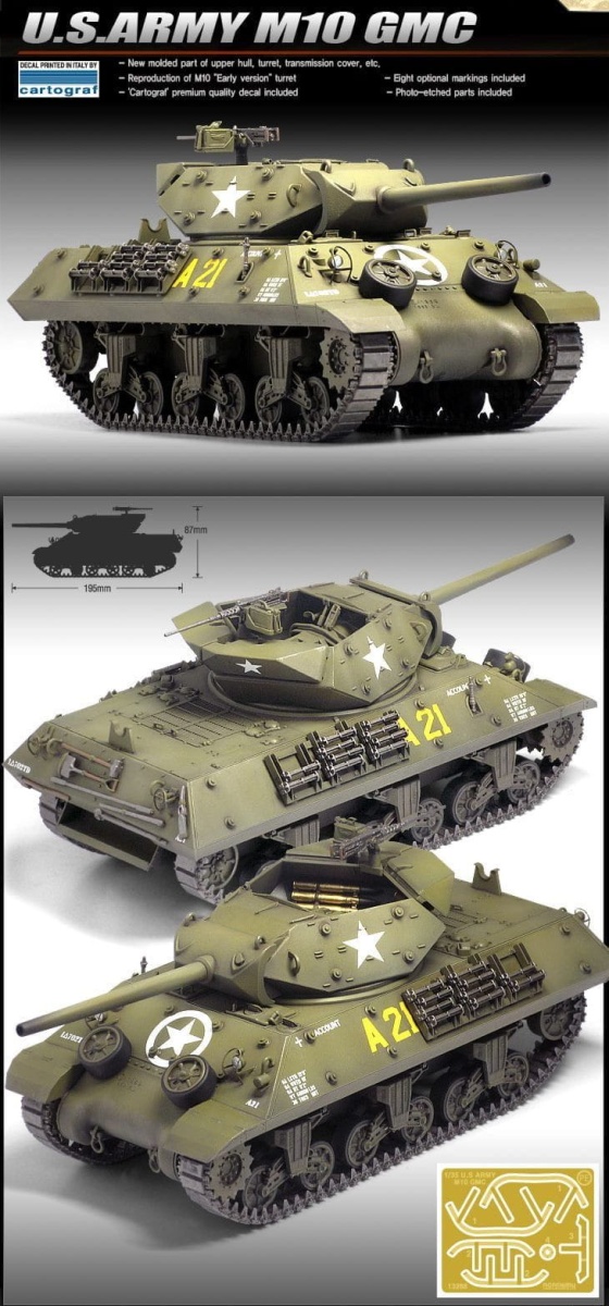 Zdjęcie dodatkowe produktu US Army M10 GMC 70th anniversary Normandy 1944 1:35 Academy 13288