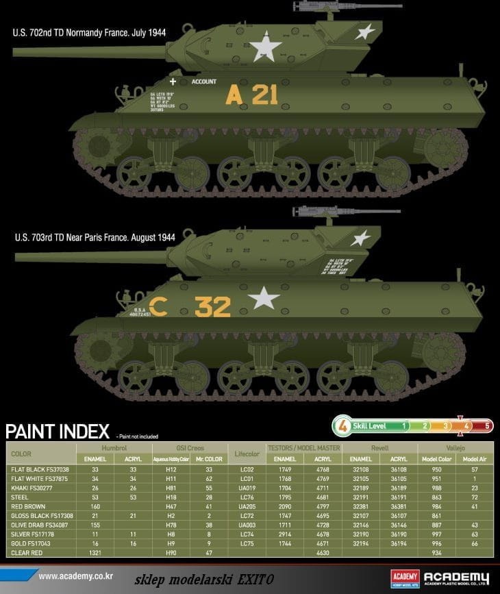 Zdjęcie dodatkowe produktu US Army M10 GMC 70th anniversary Normandy 1944 1:35 Academy 13288