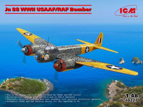Bombowiec Ju 88 WWII USAAF/RAF 1:48 ICM 48227