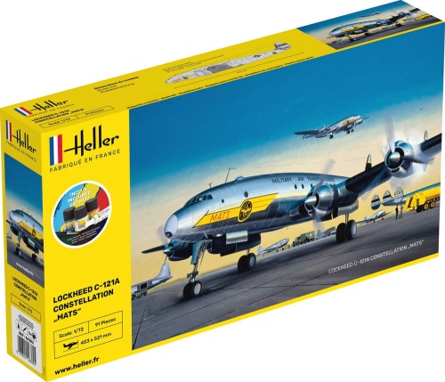 C-121A Constellation MATS STARTER KIT (z farbami, pędzlem i klejem) 1:72 Heller 56382