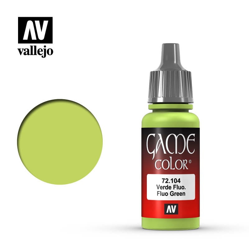 Zdjęcie dodatkowe produktu Vallejo 72104 Fluorescent Green Game Color Farba