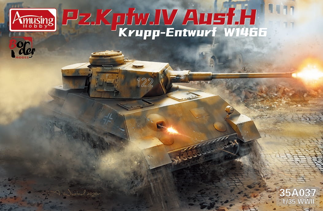 Zdjęcie główne produktu Panzer IV Ausf.H Krupp Entwurf W1466 1:35 Amusing Hobby 35A037