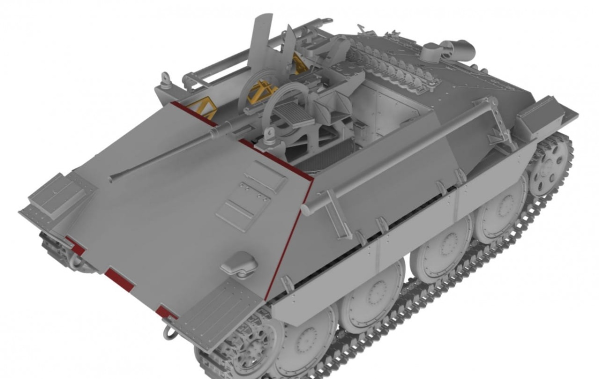 Zdjęcie dodatkowe produktu German Bergepanzer Hetzer with 2cm Flak Late 1:35 Thunder Models 35105