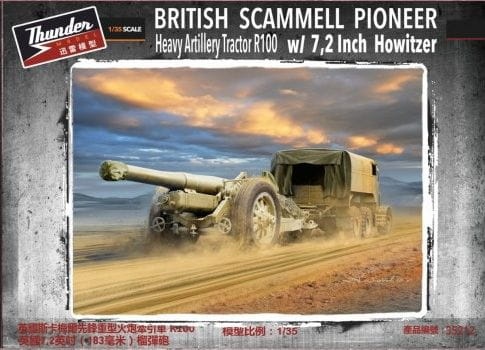 Zdjęcie główne produktu British Scammell Pioneer Heavy Artillery Tractor R100 with 7.2 Inch Howitzer 1:35 Thunder Model 35212