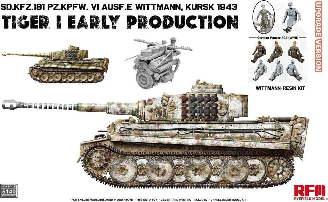 Zdjęcie główne produktu Tiger I Early Production Wittmann Kursk 1943 Upgrade Version 1:35 Rye Field Model 5140