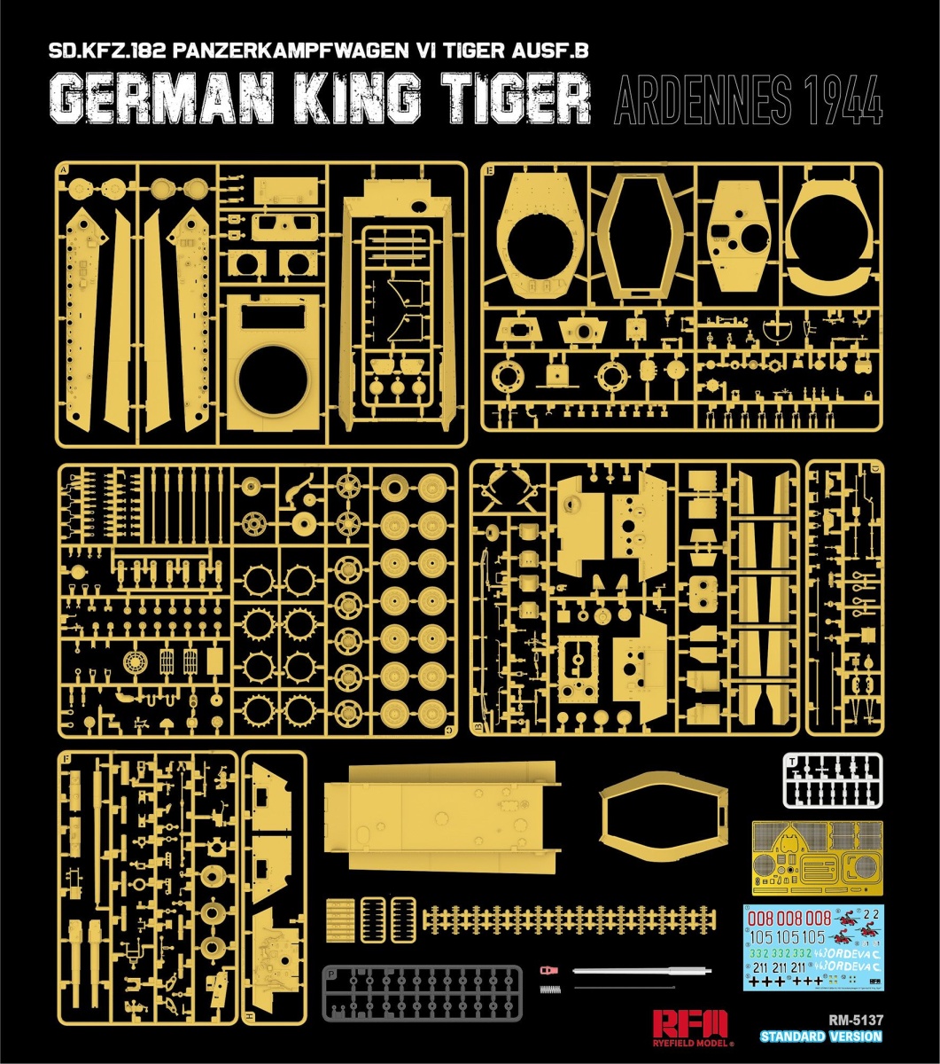 Zdjęcie dodatkowe produktu German King Tiger Pz.Kpfw. VI Ausf. B Standard Version 1:35 Rye Field Model 5137