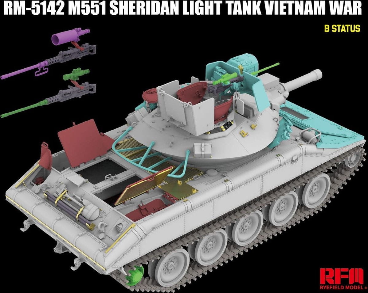 Zdjęcie dodatkowe produktu M551 Sheridan Light Tank Vietnam War 1:35 Rye Field Model 5142