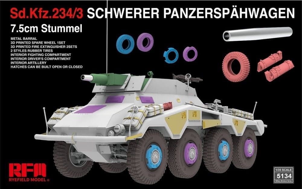 Zdjęcie dodatkowe produktu Sd.Kfz. 234/3 Schwerer Panzerspahwagen 1:35 Rye Field Model 5134