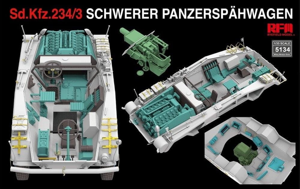 Zdjęcie dodatkowe produktu Sd.Kfz. 234/3 Schwerer Panzerspahwagen 1:35 Rye Field Model 5134
