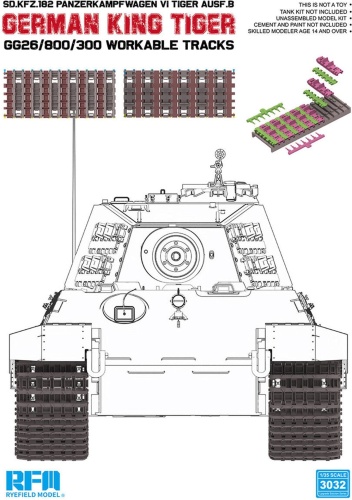 Gąsienice ruchome Gg26/800/300 do King Tiger 1:35 Rye Field Model 3032