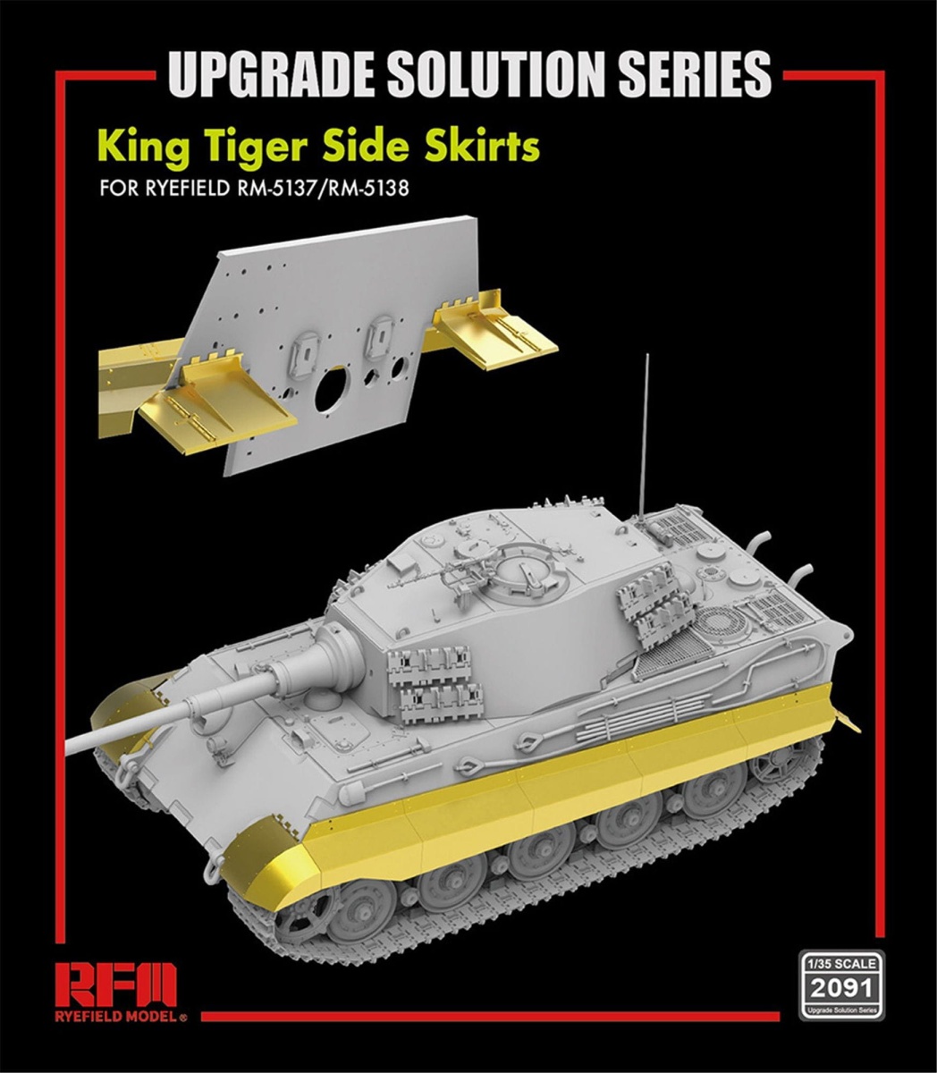 Zdjęcie główne produktu Zestaw waloryzujący do King Tiger - Ekrany boczne pancerza dla modeli 5137, 5138 1:35 Rye Field Model 2091