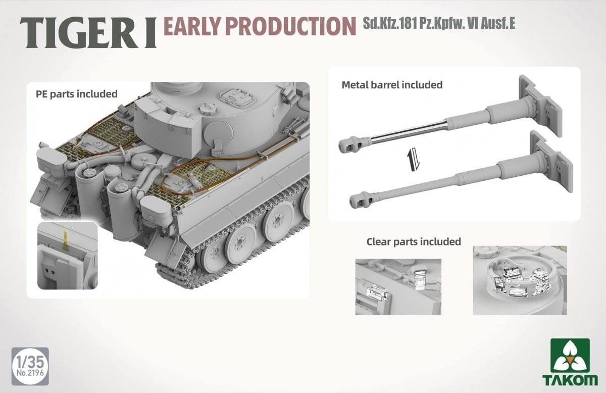 Zdjęcie dodatkowe produktu Sd.Kfz.181 Pz.Kpfw.VI Ausf.E Tiger I 1:35 Takom 2196