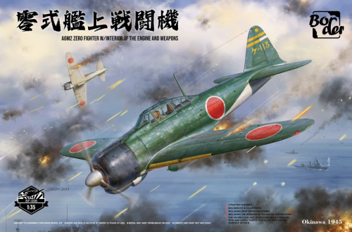 A6M2 Zero Fighter with Interior of The Engine and Weapons 1:35 Border Model BF006