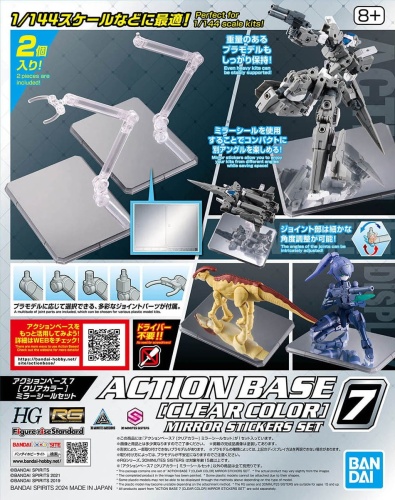 Podstawka Gunpla Action Base 7 Clear Color (Mirror Stickers Set)