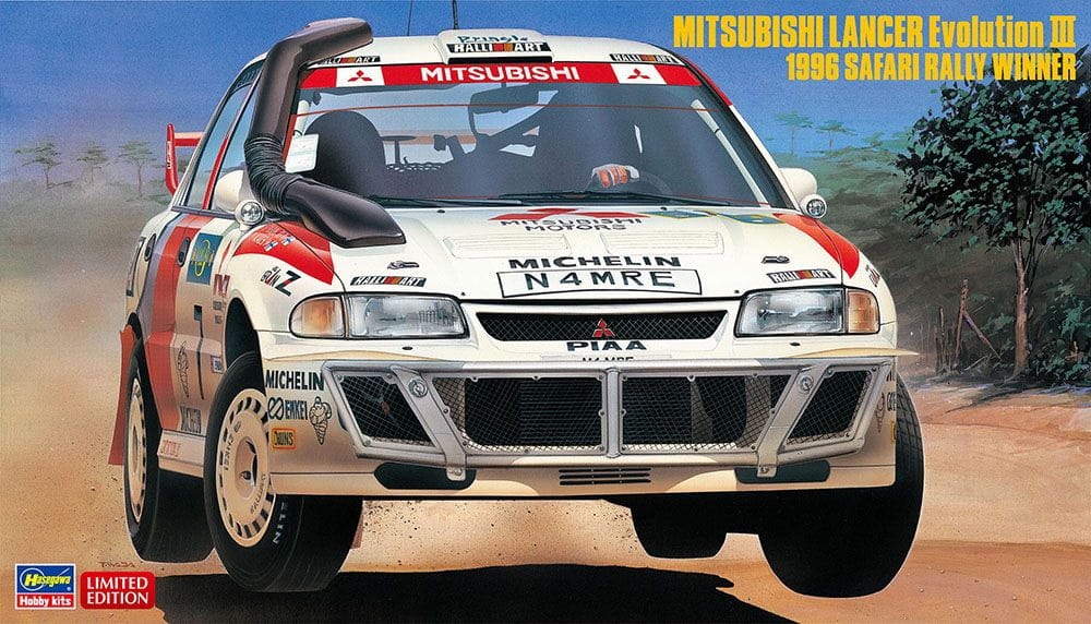 Zdjęcie główne produktu Mitsubishi Lancer Evolution III 1996 Safari Rally Winner 1:24 Hasegawa 20742