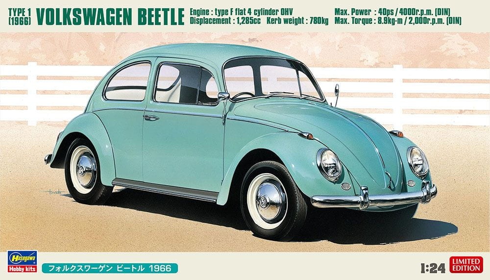 Zdjęcie główne produktu Volkswagen Beetle Type 1 (1966) 1:24 Hasegawa 20732