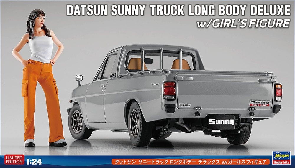 Zdjęcie główne produktu Datsun Sunny Truck Long Body Deluxe w/ Girl's Figure 1:24 Hasegawa SP626