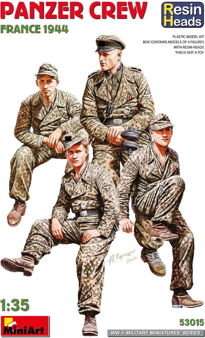 Zdjęcie główne produktu Panzer Crew France 1944 (głowy z żywicy) 1:35 MiniArt 53015