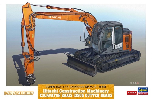 Koparka Hitachi Construction Machinery ZAXIS 135US z głowicą tnącą 1:35 Hasegawa 66111